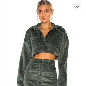 Danielle Guizio corduroy cropped shirt NEW WO TAGS